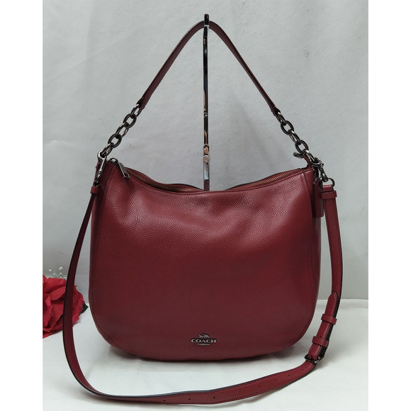 Coach Handbags - Coach Chelsea Red Leather Zipper Crossbody Shoulder Bag